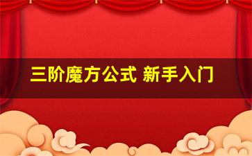 三阶魔方公式 新手入门